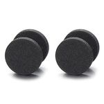 Men Women 10MM Black Sand Matt Screw Stud Earrings, Cheater Fake Plugs Gauges Illusion Tunnel(CA)