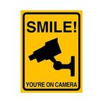 Paper Plane Design Smile You are on Camera Sign Board for School Office Home Hospitals Stores, Amazing design with attractive look for multipurpose use MultiColor 8 X 6 Inch