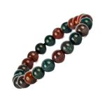 GEMSMANTRA Blood Stone Bracelet | With Certificate and Extra Stones | Unisex Reiki Healing, Crystal Healing and Chakra Balance | 8 mm beads and Stretchable Band