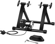 Maxmass Bike Trainer Stand, Folding Turbo Trainer with Double Locking System, Indoor Exercise Bicycle Stand for 26'' to 28'' Wheels (With Variable Resistance)