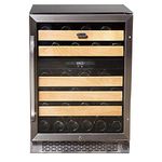 Whynter BWR-462DZ 46-Bottle Dual Temperature Zone Built Wine Refrigerator, Silver-46-Bottle, Silver