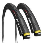 Fincci Road Bike Tyres 700 x 23c Pair 23-622 Tyres 60TPI with 1mm Antipuncture Protection for Cycle Race Road Racing Training (Pack of 2)