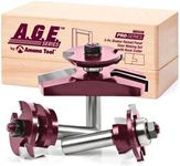 A.G.E. Series by Amana Tool MD508 Shaker Raised Panel Cabinet Door Making Carbide Tipped Router Bit Set with Back Cutter and 1/2-Inch Shank, 3-Piece