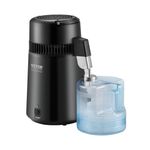 VEVOR 4L 1.05 Gallon Pure Water Purifier Filter for Home Countertop, Water Distiller, 750W Distilled Water Maker, Stainless Steel Interior Distiller Water Making Machine to Make Clean Water, Black