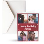 Personalised Birthday Cards | 4 Photo Collage Card - Customisable Card, Add Photos and Text | Anniversary, Birthday, Fathers Day, Mums Birthday | Various Style Options