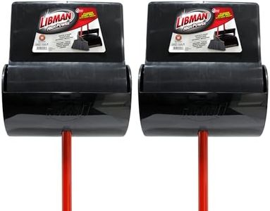 Libman Commercial 917 Lobby Dust Pan and Broom Set (Closed Lid), Black/Red (Pack of 2)