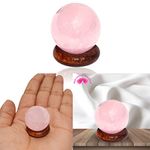 Reiki Crystal Products Rose Quartz Ball/Sphere for Reiki Healing, Grid and Aura Cleaning, Vastu Correction and Crystal Healing Stone Ball Size 20 mm Approx (Color : Pink)