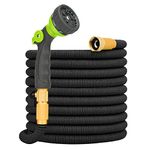 BlueBala Expandable and Flexible Garden Hose 75 FT- Water Hose with Durable Multiple Layer Latex, 8-Pattern Sprayer Nozzle and Standard 3/4" Brass Fittings, No Kinks, Save Space