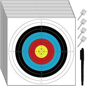 Archery Targets Paper for Backyard,30pcs Bow Arrow Targets for Hunting & Archery Targets,Target Practice Accessories(Standard Archery,16x16 in,10 Rings)