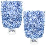 Nirox Set of 2 Car Wash Glove Microfibre Blue - Surface-friendly cleaning mitt - Polishing glove for car, motorbike & co. - Highly absorbent rim wash sponge