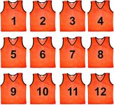 SAS SPORTS 1 to 12 Numbered Scrimmage Team Practice Vest, Training Bibs, Soccer Pinnies for Youth, Adult (Orange, Medium)