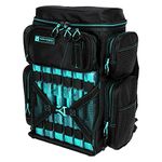 Evolution Fishing Drift Series Tackle Backpack – Seafoam, 3600 Size, Outdoor Rucksack w/ 6 Fishing Tackle Trays, Built In Rain Fly, Heavy Duty Fishing Backpack, Tackle Carrying Case