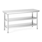 Royal Catering RCWT-150X60-3L-E Stainless Steel Gastro Working Table 150x60cm 600kg (3 levels, 25cm tall, 4.8cm)