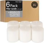 Pillar Candles White Unscented Smokeless European Pillar Candles - Perfect for Wedding, Parties, Spas, Home Gatherings and Dinner