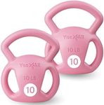 Yes4All Plastic - Three-Handles Kettlebell - Pink - 10lbs pair