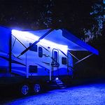 ROLiGHTiC RV Awning Lights, 12V 16.4FT 5M Blue RV Camping Awning Lights, Motorhome Travel Trailer Canopy Led Lights, Waterproof RV Exterior Awning Strip Lights, RV Outdoor Lights