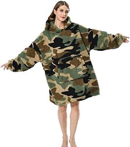 Seogva Oversized Sherpa Hoodie, Wearable Hoodie Sweatshirt Blanket, Super Soft Warm Comfortable Blanket Hoodie, One Size Fits All, Men, Women, Girls, Boys, Friends, Camouflage, One Size