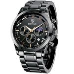 BY BENYAR Mens Watches/Montre Homme Analog Quartz Chronograph Waterproof Stainless Steel Wrist Watches for Men Business Casual Sport Date Dress Watch Elegant Gifts for Men