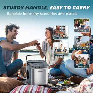 EUHOMY Countertop Ice Maker – Compact Portable Ice Machine