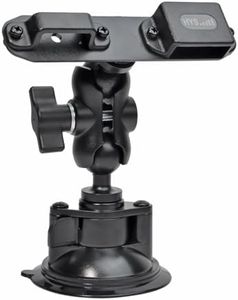 HYS Car Suction Cup - Dashboard and Windshield Walkie Talkie Belt Clip Mount for Car Holder Mount/Mic Holder for Anytone BaoFeng Icom Kenwood Yaesu Wouxon Amateur Radio HT &Speaker Microphone