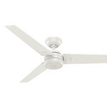 HUNTER FAN Ceiling Fan Protos 132 cm Indoor and Outdoor, and Wall control, Fresh White, 3 Reversible Blades Fresh White and Light Stripe Ideal for Summer or Winter, Model 50623