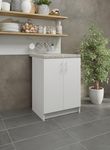 JD Greta Kitchen 600mm Base Cabinet - White+Worktop