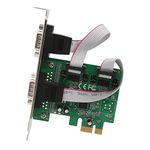 IO Crest 2 Port PCI Express 1.0 x 1 to Industrial Serial DB9 COM RS232 Converter Adapter Controller for Desktop PC with Low Bracket