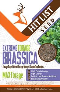 Hit List Seed® Extreme Forage Brassica Food Plot Seeds for Deer [Annual Mix] - Deer Food Plot Seed - Deer Plot Seed Mix - Vivant/Purple Top Turnip, Forage Brassica - Fall Planting - 3 lbs (1/2 Acre)