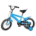 Cutycaty Kids Bike 14 inch Children's Bicycle for Boys Girls Children Bike with Stabilisers Training Wheel, Beginner Bike for Kids 3-6 Years Old, Height Adjustable (Blue)