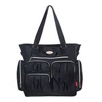 SoHo Times Square Diaper Bag Tote 8Pc Set, Black, L