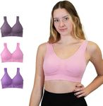 Klosis - Comfortable Wire-Free Bras, Chest Support, and Removable Pads, Seamless, Versatile, and Ideal for Sports, Pregnancy, and Nursing, Set of 3, Up to 5XL