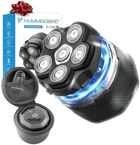 HUMMINGBIRD MK3 Electric Head Shavers for Bald Men - No Nick Electric Razor for Men, Cordless USB C Rechargeable, Waterproof Wet/Dry Shave, 6 Blade Head, LED Display, Rotary Skull Shaver with Case