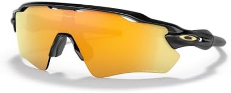 Oakley Mens OO9208 Radar Ev Path Rectangular Sunglasses, Polished Black/Prizm 24K Polarized, 38 mm