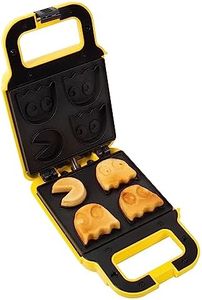 PAC-MAN Waffle Maker by Fizz Creations – Officially Licensed Retro Arcade Breakfast Appliance, Creates 4 Fun PAC-MAN & Ghost Shaped Waffles, Non-Stick, Easy Clean.