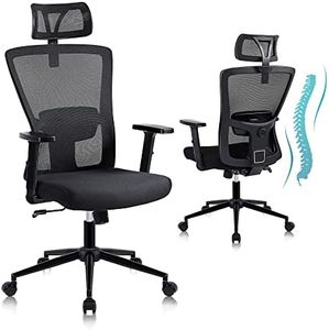 Youhauchair Silla Escritorio Ergonomica, con Reposacabezas y Reposabrazos Ajustables, Sillas con Soporte Lumbar para Despacho, Oficina.