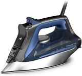 Rowenta DW8350 1775 Watts Ultimate Plus Steam Iron - Vertical 430 Hole Sole Plate, Auto-off, Black & Blue 12x6