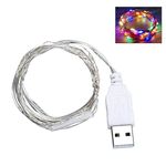 Fidt 9ft 30 LED USB String Lights Silver Wire String Lights Fairy String Lights for Wedding Party Christmas Festival Decorations, Multi-Color