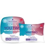 Slumberdown Made For You Two King Size Duvet & 2 Pillows - Half 4.5 & Half 10.5 Tog King Quilt for Couples with Different Sleep Temperatures | UK-Made, Non-Allergenic, Washable (225 x 220cm)