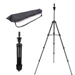 55 Inch Wig Stand Tripod, Adjustable Metal Mannequin Head Stand, Foldable Wig Stand for Cosmetology Hairdressing Styling Training