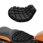 TOYOUN Motorcycle Seat Cushion for Cruiser Touring Saddles,Water Fillable Cooling Down Seat Pad, Pressure Relief Ride Motorcycle Air Cushion with Air Pump 14.9" x 13.9"