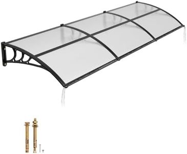 VEVOR Awnings for Door Entrance, 38" x 117" Window Door Awning Canopy Exterior with Drainage & ABS Bracket, Polycarbonate Cover Patio Door Awnings for Sun, UV, Rain, Snow Protection（Clear）