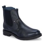 GALEX Leather Chelsea Boots for Men | Trendy, Stylish & Casual Boots | Zip/Chain Boots for Men Blue (GA-CB-2866-BLU-7)