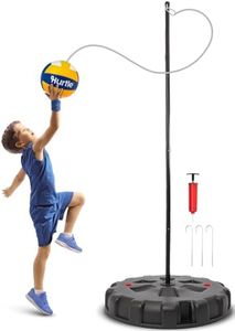 Hurtle Tetherball Ball and Rope Set – Portable Tether Ball with Heavy Duty Base and Adjustable Steel Pole 4-9 ft – Tool-Free Setup for Kids and Adults, Backyard Family Fun Outdoor Game
