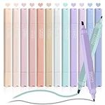 12 Pack Aesthetic Cute Highlighters Assorted Colors Pastel Highlighters with Soft Chisel Tip Marker Pens No Bleed Bible Highlighters for Journaling Notes School Office Supplies