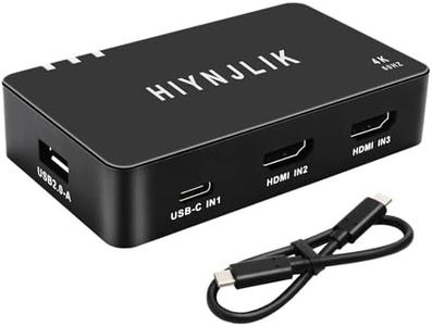 USB C Switch,USB C 3.2 Gen2 and HDMI2.0 Switch for 3 Computers Share 1 Monitor,HDMI and USB C to HDMI Switch 3 in 1 Out 4K60hz,Support HDMI ARC,1 USB-A Port only Work for USB C