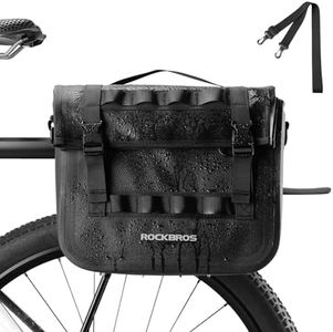 ROCKBROS Bike Panniers 15L Capacity Waterproof Bike Rack Bag Bicycle Panniers for Cycling Commuting Bikepacking Black