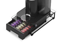 Everie Crystal Tempered Glass Top Organizer Drawer Holder Compatible with Nespresso Vertuo Capsules, Compatible with 21 Big or 30 Small Vertuoline Pods, NP01S