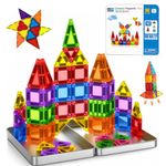 Kidology Magnetic Tiles for Kids (42 PCS) | Travel Set STEM Building Blocks | Educational Construction Toys for 3 4 5 Years | Colorful Blocks for Creative Play & Imaginative Learning (Multicolor)