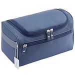 H&S Hanging Travel Toiletry Bag Overnight Wash Gym Shaving Bag for Men and Women Ladies (Blue)