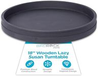 BIRDROCK HOME Wooden Lazy Susan Turntable - Spice Rack Organizer for Kitchen Table, Dining, Pantry and Countertop - Rotating Tray for Condiments - with Burnished Iron Accents - 18" Large, Matte Black
